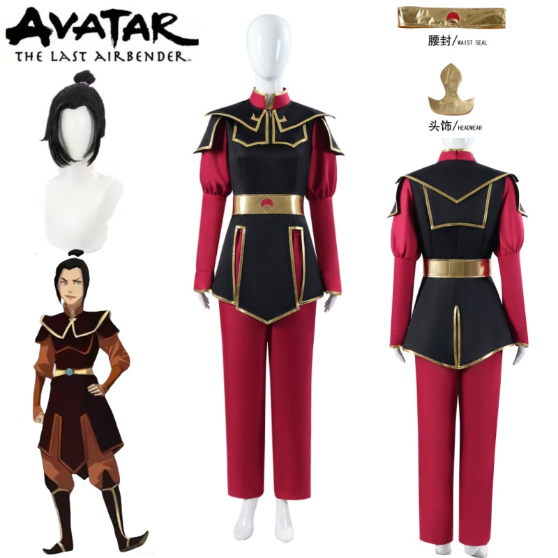 Cosplay Avatar Anime - Kostum Cosplay Azula Setelan Merah Aksesori