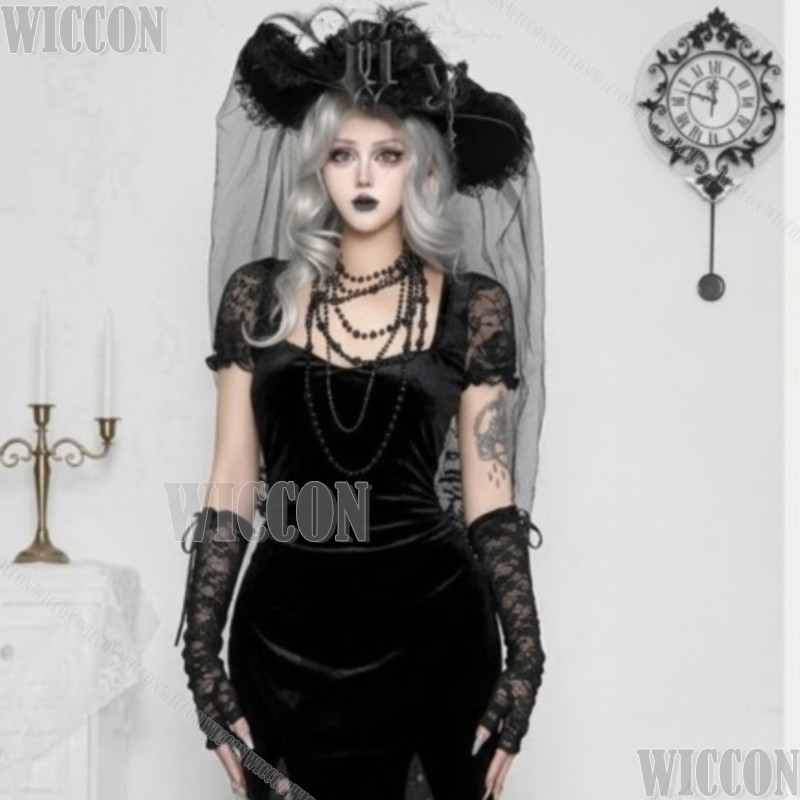 Anime Cosplay Events 2026 - Gaun Panjang Renda Putri Duyung Gothic