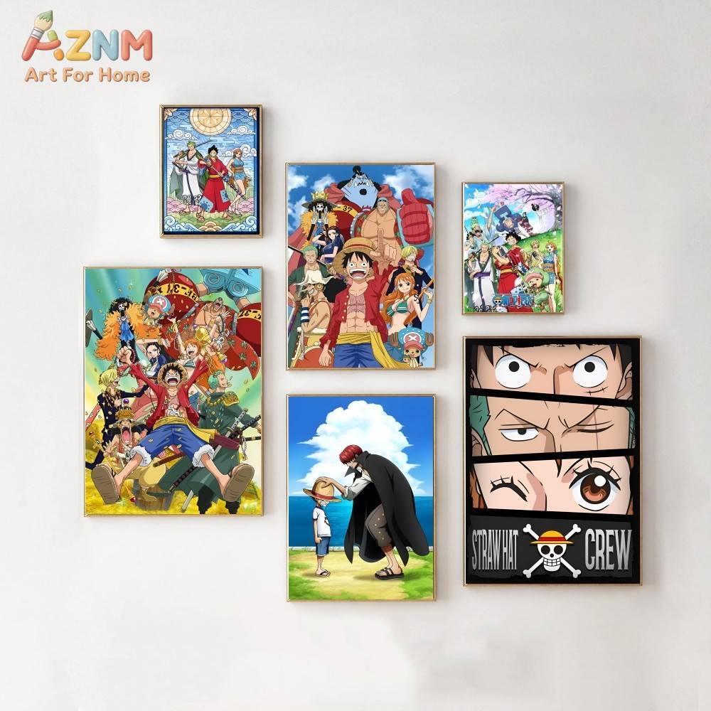 One Piece Straw Hat - AZNM One Piece Cetak Kanvas Tanpa