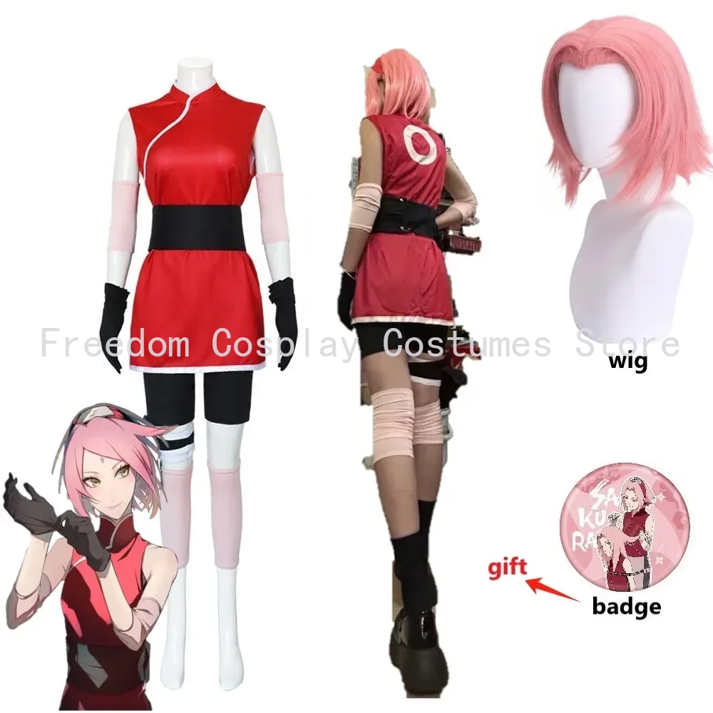 Anime Cosplay Ninja - Wig kostum Shippuden Cosplay Anime Haruno