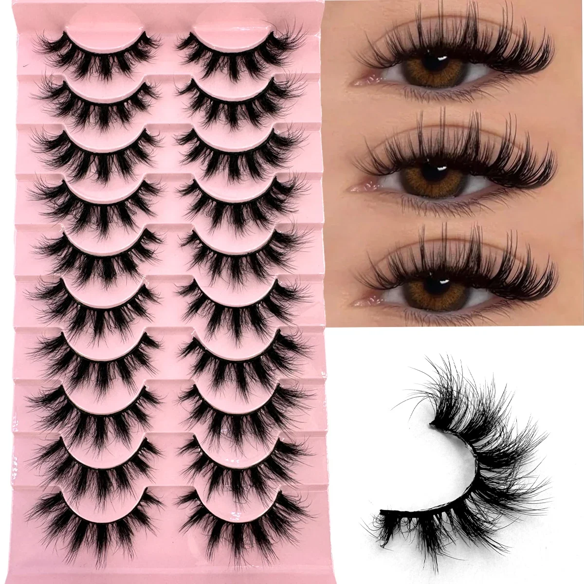 10 Pasang Bulu Mata Palsu Mink - Anime Cosplay Lashes ulasan dan harga