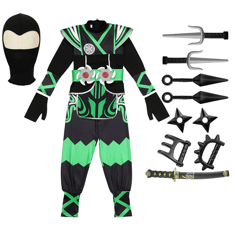 Kostum Ninja Hijau untuk Anak- - Anime Cosplay Ninja ulasan dan harga