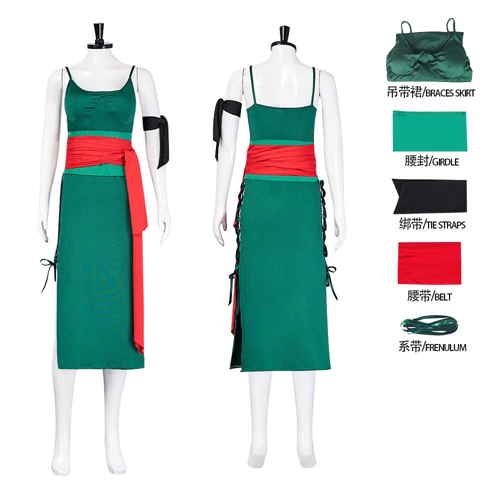 Kostum Gaun Hijau Cosplay Anim - Anime Zoro Cosplay Female ulasan dan harga
