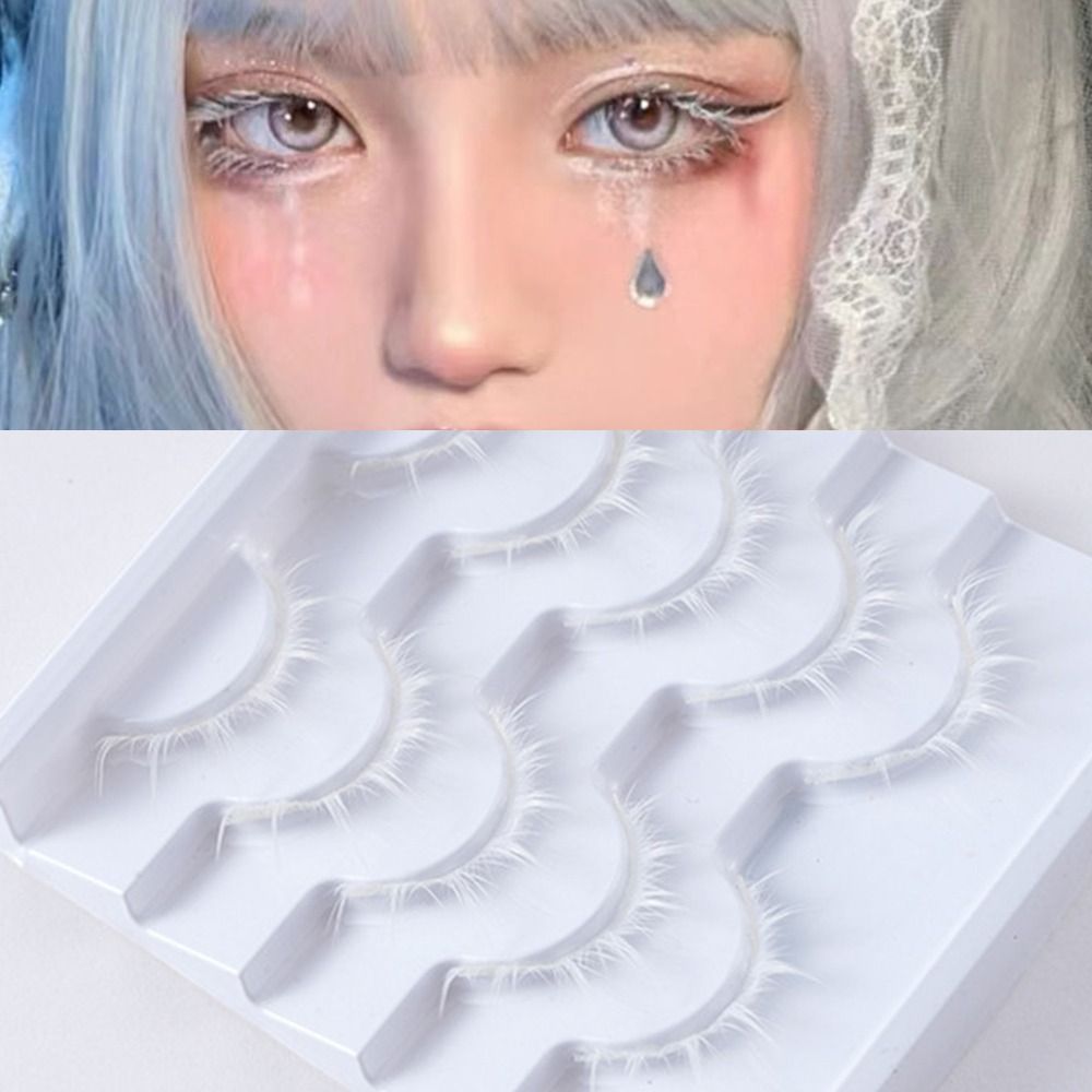 Bulu Mata Anime Putih Runcing  - Anime Cosplay Lashes ulasan dan harga